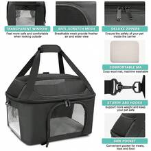 Large Soft Cat Pet Carrier Bag, Foldable Small Dog Backpack, TSA Approved For Air Travel, Pet Transport Carrier For Pets Under 20 Lbs - Multicolor - View 7