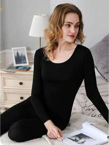 Women's Winter Thermal Base Layer Blouse - Blusa negra - Ver 2