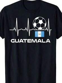 Camiseta de la selección guatemalteca de fútbol - Camiseta de regalo de la selección guatemalteca de fútbol estilo Y539K, top de verano suelto. 220G C-AmiS-eta de aL-Godón de corte hoL-Gado de 220 g, uniS-ex máxima comodidad, apta para todo tipo de perS-onas, ya sean mujeres o hombres. Tejido duradero de alta C-Alidad, apto para todas las costuR-AS, suave al tacto, pero duradero. Tops transpirables para mujer. Conjuntos de otoño para mujer, vaC-Aciones, disfraces de Halloween para mujer - Negro - Ver 2