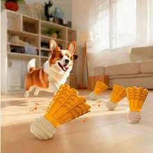 1pc Dog Chew Toy, Shuttlecock Shaped, Bite-Resistant, Suitable For Self-Entertainment And Relaxation, Inus Squeaky Toy Helps Clean Teeth, Suitable For Small To Medium Dogs - Yellow - View 6