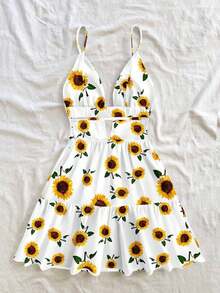 Vestido corto con estampado de limones coloridos para mujeres en vacaciones de primavera, outfit de San Valentín, atuendos de verano, vestido de cumpleaños - Multicolor 8 - Ver 2