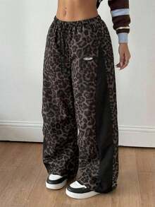 Women's Color-Blocked Parachute Pants For Spring And Summer Outings And Concerts - Black - View 12