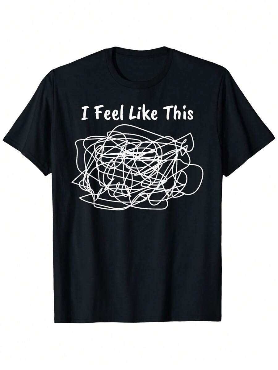 This Humorous And Relatable T-Shirt Is Perfect For Casual Wear And Outdoor Activities. It Features Short Sleeves And A Crew Neck, Making It Suitable For Both Men And Women. Ideal For All Seasons. - Black - View 1