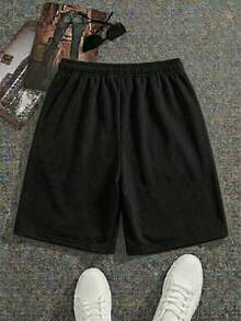 1pc Men's Casual Shorts, Men's Jogging, Summer Men's Outdoor Sports, Running Fitness, SportsBermuda Shorts - Black - View 4