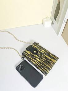 Bolso de cadena con solapa con estampado de tigre y lentejuelas, bolso cruzado con cerradura negra y dorada, bolso de gran capacidad para guardar teléfono y lápiz labial, bolso de hombro con cadena desmontable, embrague de lujo con estampado de tigre y lentejuelas, bolso de cadena con estampado de tigre y lentejuelas para discoteca, embrague para espectáculo, bolso cruzado para fiesta - Multicolor - Ver 10