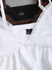 Camiseta de tirantes versátil y linda con adorno de encaje, estilo Y2K para vacaciones - Multicolor - Ver 5