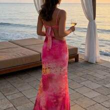 Women's Vacation Sexy Metallic Starfish Floral Print Fishtail Hem Bodycon Dress Summer Summer Outfits Summer Clothes Beach Outfits For Woman  Beach Vacation Vacation Outfits Woman Boho  Tropical Vacation Woman Clothe Tropical Vacation Woman Clothe Floral Dress  Floral Dresses For Women Floral Dress For Women Sexy Floral Print Dress With Cutout Waist - Azul - Ver 9