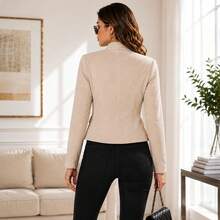 Women's Suebe Jacket Cardigan Fabric Details With Buttons - Beige - View 2