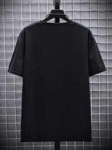 NEOREFINED Men's Solid Color Crew Neck Short Sleeve T-Shirt QXW3 - 黑色 - 查看 7