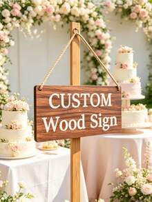 1Pc Personalized Wooden Sign, Custom Text Rustic Farmhouse Plaque With Jute Rope, Family Name Or Welcome Sign, Home Wall Decor, Kitchen, Living Room, Bedroom, Gift For Mom, Dad, Kids, Housewarming, Holiday, Birthday - Multicolor - View 6