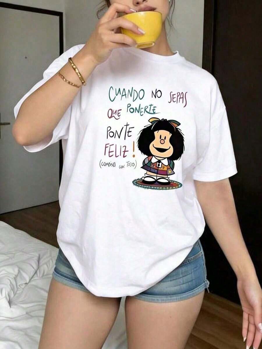 ¡Novedad! Blusa de manga corta para mujer, diseño liso, ideal para estar en casa o para uso casual. Oferta por tiempo limitado. Preciosa blusa, cómoda y de largo regular. Lavable a máquina. - Blanco - Ver 1