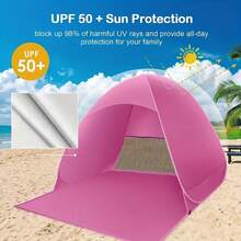 UPF 50+ Instant Pop Up Beach Tent - Includes Carry Bag , Sun Shelter For Family, 2-3 People With Triangle Design – Lightweight Portable Canopy For Beach, Camping & Outdoor - Multicolor - View 4