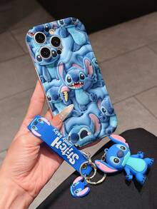 Disney Lilo And Stitch Phone Case : 3D Fluffy Pattern Border Protector Phone Soft Phone Case With A Free Cute Stitch Bracelet Chain Lanyard, Stitch, Lilo, Angel, For Apple 17 Promax 17 Pro 16 15 14 13 12 11 Pro Max XS Max X XR Soft Cover Summer Phone Case - White - View 3