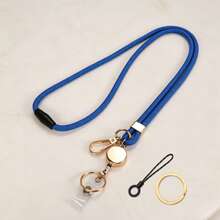 1 pieza Cordón desprendible para maestros con carrete retráctil para tarjetas de identificación, cordón para teléfono con anillos de llave dorados, cordón para llaves para trabajadores de oficina, mujeres - Multicolor - Ver 13