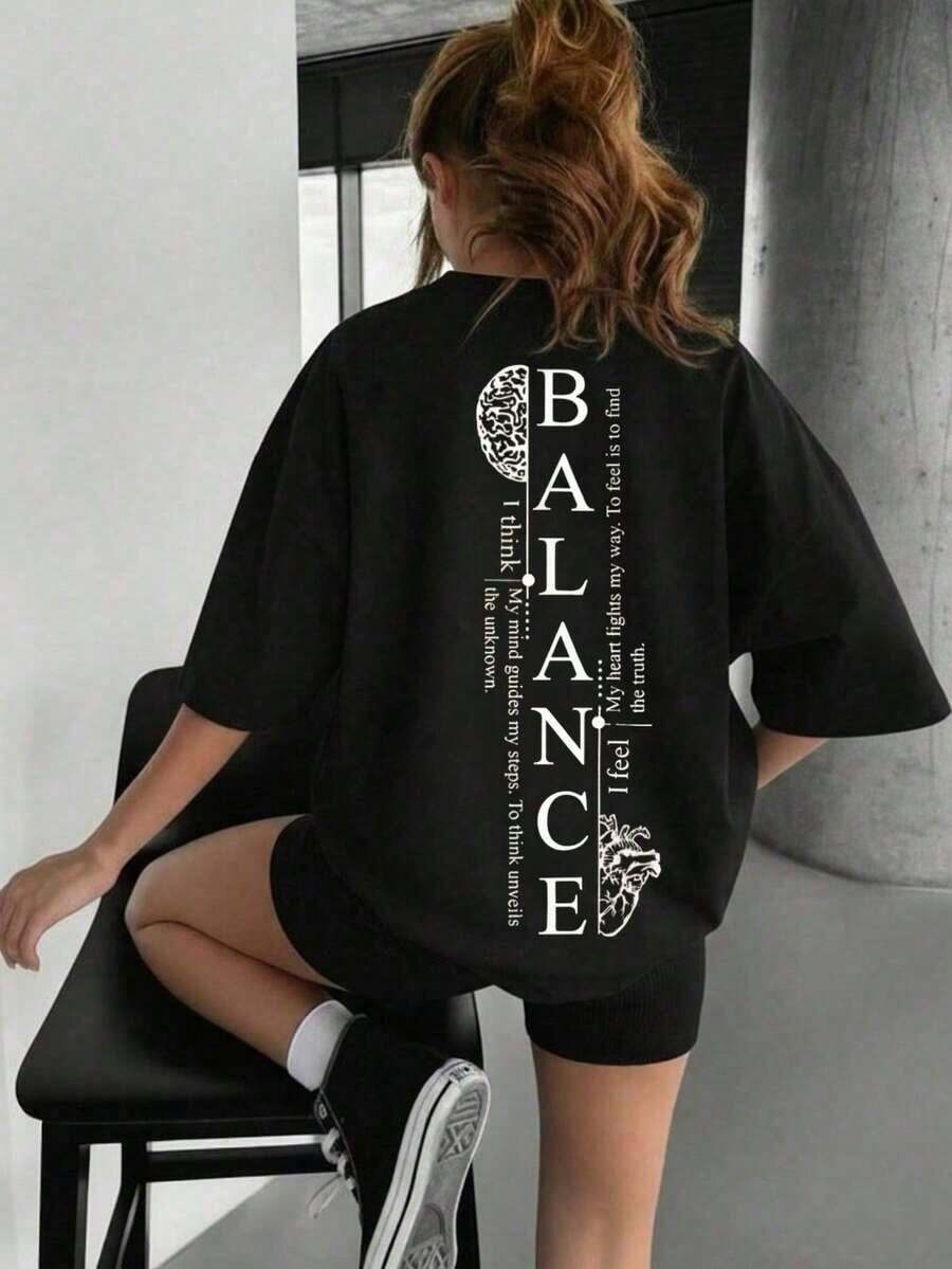 Camiseta de manga corta suelta con estampado de pareja | Diseño exquisito | Esencial de verano | Fácil de combinar | Muestra tu estilo - Camiseta unisex de algodón de manga corta y cuello redondo estilo vintage urbano - Negro 2 - Ver 1
