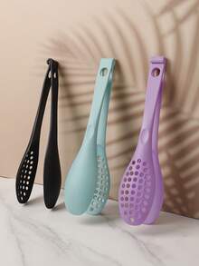 1pc 2-In-1 Plastic Food Tong Strainer, Detachable For Dual Use In Kitchen, Drain Noodles, Grill Steak, Salad, High Heat Resistant, Easy To Clean & Store - Multicolor - View 8