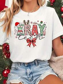 Xray Tech Christmas Coquette Bow Rad Tech Radiology T-Shirt - White - View 1