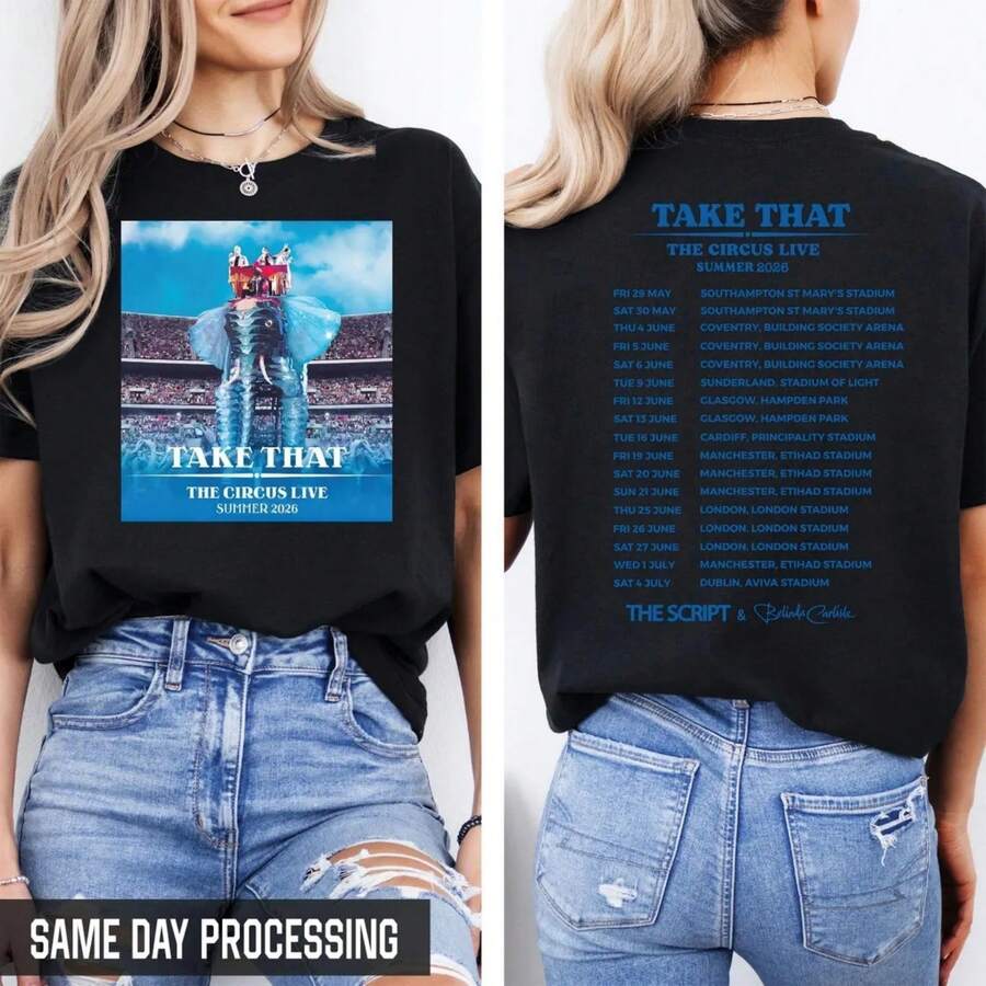 Take That The Circus Live 2026 Tour Shirt, Summer Concert Tee - Black - View 1