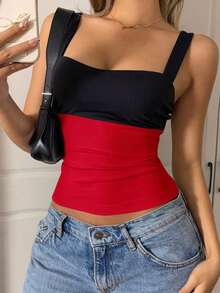 op de punto ajustado de color negro, nueva llegada para mujer - Rojo - Ver 6