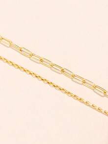 2 piezas Collar de cadena minimalista - Blanco - Ver 2