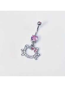 SANRIO 女士粉色蝴蝶和可爱猫咪设计性感肚脐环饰品 - 彩色 - 查看 5