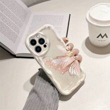 Fanahat - A Cute And Complete Phone Case With A Pink Half-Ribbon Design For Various Models, Featuring A Creamy Wave Pattern. - 混色1 - 查看 4