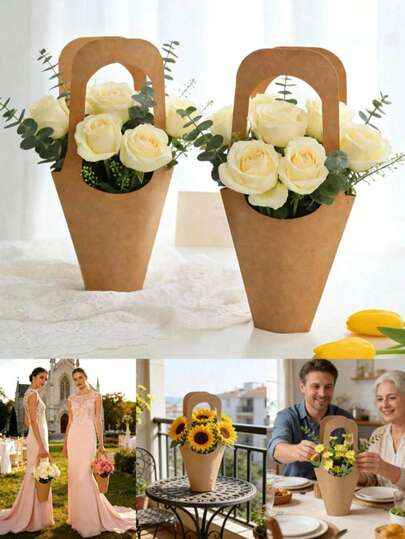 1 Stück Kraftpapier Blumenstrauß Geschenktüte, hängende Blumenstrauß Verpackungstasche mit Griff, geeignet für Heimdekoration Blumenarrangements, Geburtstags Hochzeit Abschlussfeier Geschenke, Brautjungfern Geschenke, frische Blumen Tragetasche, wasserfestes Kraftpapier Blumenstrauß Geschenkpapier, Floristen Verpackungstasche, kreative Geschenk frische Blumen Geschenktüte Jahrestagsgeschenk, Abschlussball Dekoration, Lehrer Wertschätzung Geschenk, Kleinunternehmen Verpackung