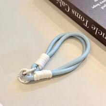 Bộ 1 móc khóa mặt dây chuyền hình hoa anh đào Jelly Sakura, dây đeo cổ tay ngắn bện, phụ kiện trang trí ốp điện thoại đa năng dành cho nữ. - Nhiều màu - Xem 18