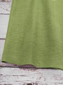 Camiseta de tirantes de algodón de unicolor y versátil para mujer, adecuada para primavera y verano - Verde 2 - Ver 8