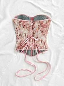 Blusa de tirantes con estampado floral vintage bohemio, elegante y tropical, ideal para vacaciones, boda en la playa, graduación, brunch, Día de San Patricio, Spring Break, Pascua, festivales de música, otoño/invierno - Rosa - Ver 2