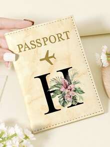 1pc A-Z 26 Letters Fashionable Letter Print Stylish Burgundy Passport Cover, Premium PU Leather Passport Wallet With Multi-Card Pockets For Credit Cards, Boarding Passes, And IDs, Compact And Portable Travel Essentials Organizer For Women, Men - Pink - View 70