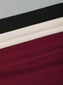 de 3 piezas Blusa corta de manga larga y hombros descubiertos para mujer, cómoda y amigable con la piel, ajuste ceñido - Multicolor 12 - Ver 7