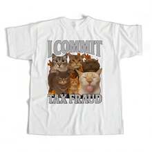 Camiseta de manga corta con meme divertido de gato 'I Eat Cement' para hombres y mujeres con emojis de esculturas de arena - forma - Ver 1