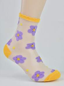 Thin Silk Stockings, Transparent Crystal Socks For Women, Breathable Mid-Calf Socks For Spring, Summer And Autumn - Multicolor - View 12