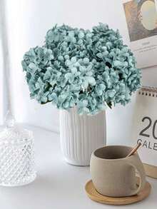 1 pieza Ramo artificial de hortensias, flores y plantas falsas, decoración de habitación, decoración de otoño, decoración de jardín, centros de mesa, decoración de fiesta de cumpleaños, canasta de boda, ramo de novia, decoración del hogar, restaurante, dormitorio, decoración de alféizar de ventana, decoración de jarrón, regalo del Día de San Valentín, decoración de Año Nuevo, jardín al aire libre, temporada de regreso a la escuela, Día de San Valentín, regalo de temporada de graduación, suministros de regreso a la escuela - Azul - Ver 1