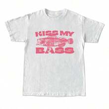 Camiseta de Pesca Estilo Vintage Kiss My Bass, Camiseta con Diseño Gráfico de Pescador, Diseño Rosa, Edición Limitada, Ropa para Hombre, Regalo de Cumpleaños y Navidad, Regalos para Hombres, Camisetas Gráficas MYC1 - Blanco - Ver 1