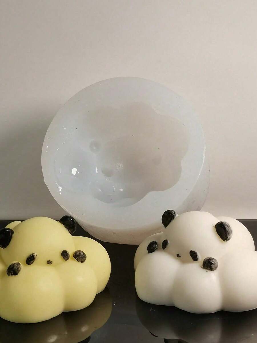 Khuôn silicon đa năng tự làm hình gấu trúc hoạt hình dễ thương và đám mây để làm thạch cao và xông tinh dầu. - Mây Panda - Xem 1