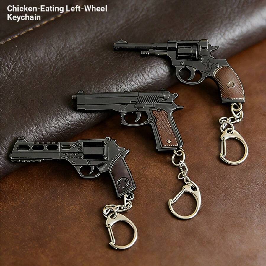 2026 Nuevo llavero con forma de pistola, accesorio de estilo deportivo al aire libre para mochila, llavero de coche, decoración de mochila, colgante creativo y novedoso, regalo de vacaciones/cumpleaños, agrega estilo a tu llavero - Negro - Ver 1