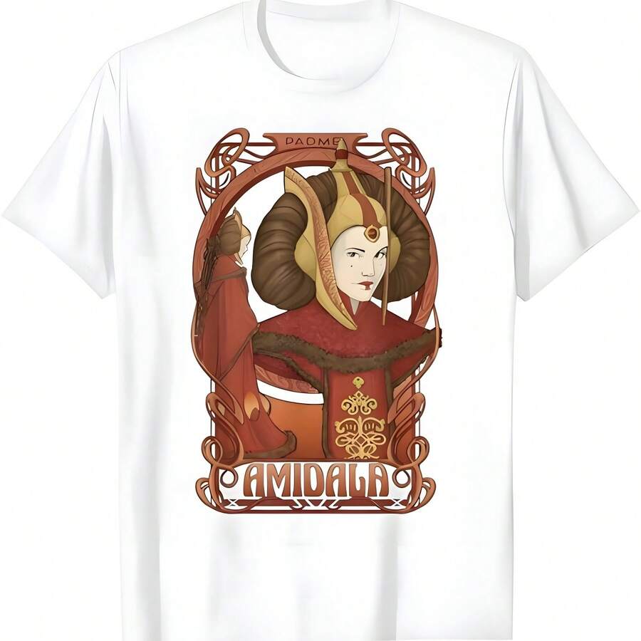 Camiseta de retrato de la reina de la guerras de las estrellas Padme Amidala - Blanco - Ver 1