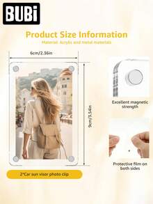 3.5 Inch Car Sun Visor Photo Frame Clip Holder Acrylic Magnetic Universal Picture Frame Family Partner Boyfriend Girlfriend Gift Souvenir Dog Cat Pet Supplies Accessories - Sunshade Photo Frame Clip - View 6