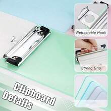 1Pc Mini Clipboard, Available In Various Colors, Made Of Durable Plastic, With A Notepad-Sized Pocket Clipboard, Suitable For Taking Notes, 4.7 X 7 Inches - Suitable For A6 Paper,Back To School Supplies - Multicolor - View 3