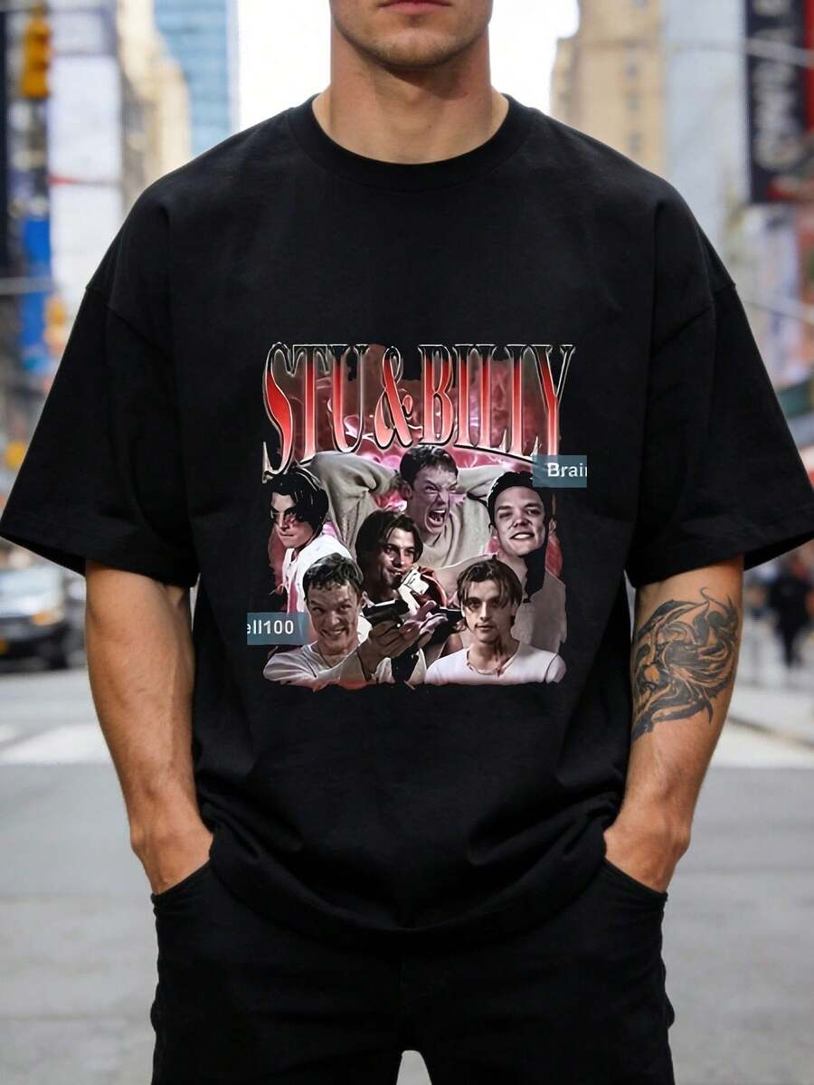 Camiseta unisex de manga corta, con estampado gráficoStuMacherAndPrintInformalRedondoCuelloSuperiorparaPrimaveraVeranoyOtoñoMedianoEstiramientoSuaveTranspirableTelaSimpleEleganteModaImprimirInformalRedondoCuelloSuperiorparaPrimaveraVeranoyOtoño.Playeras PNGhombre, , , Dazymujer,romwehombres, bohochic,maestrasregalos,camisetaparaconjuntos de mujercon curvasparamu,y2k, - Negro - Ver 1