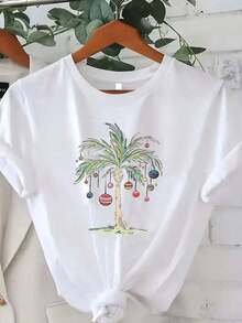 Soft 100% Cotton T-Shirt. Plus Size Women's T-Shirt, Casual And Fashionable, Comfortable, Loose-Fitting, Breathable, Cotton, Goes With Everything. Great. - 白色 - 查看 1