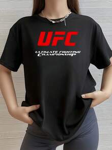 Large Red Symbol Conveying Energy, Strength, And Self-Improvement, Reflecting A Competitive Spirit That Inspires Confidence And A Dynamic Attitude. Comfortable, Modern, Casual Women's T-Shirt For Everyday Wear. - 黑色 - 查看 8