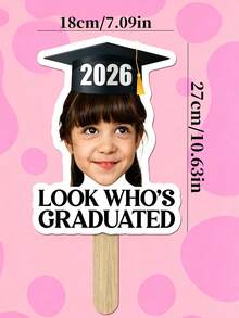 Accesorios personalizados para cabina de fotos de graduación con foto, decoración de recorte de papel personalizado "¿Quién se graduó?", decoración para fiesta de graduación 2026 - Multicolor - Ver 6