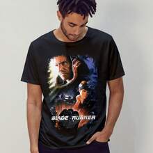 Blade Runner (1982) Movie Poster Inspired T-Shirt Retro Vintage Unisex - 黑色 - 查看 2