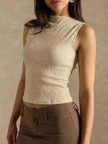 Camiseta de tirantes ajustada a rayas para mujer, ropa de verano y otoño para mujer, ropa de invierno para mujer, disfraces de Halloween, top marrón, top a rayas - Albaricoque - Ver 7