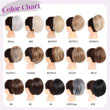 Moño de pelo sintético, moño de cola de caballo totalmente corto, moño de pelo rubio mezclado marrón con peine, moño con Clip, moño con cordón Updo 21N2 - Q74-12-24 - Ver 5