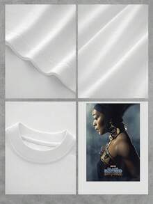 A Powerful Figure Symbolizing Strength, Courage, And Afro Pride, Inspired By Ancestral Culture With Intense Tones And Metallic Details That Evoke Mystery And Elegance. A Comfortable And Modern Women's T-Shirt For Everyday Wear. - 白色 - 查看 4
