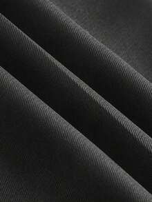 Pantalones rectos unicolor con cremallera - Negro - Ver 4